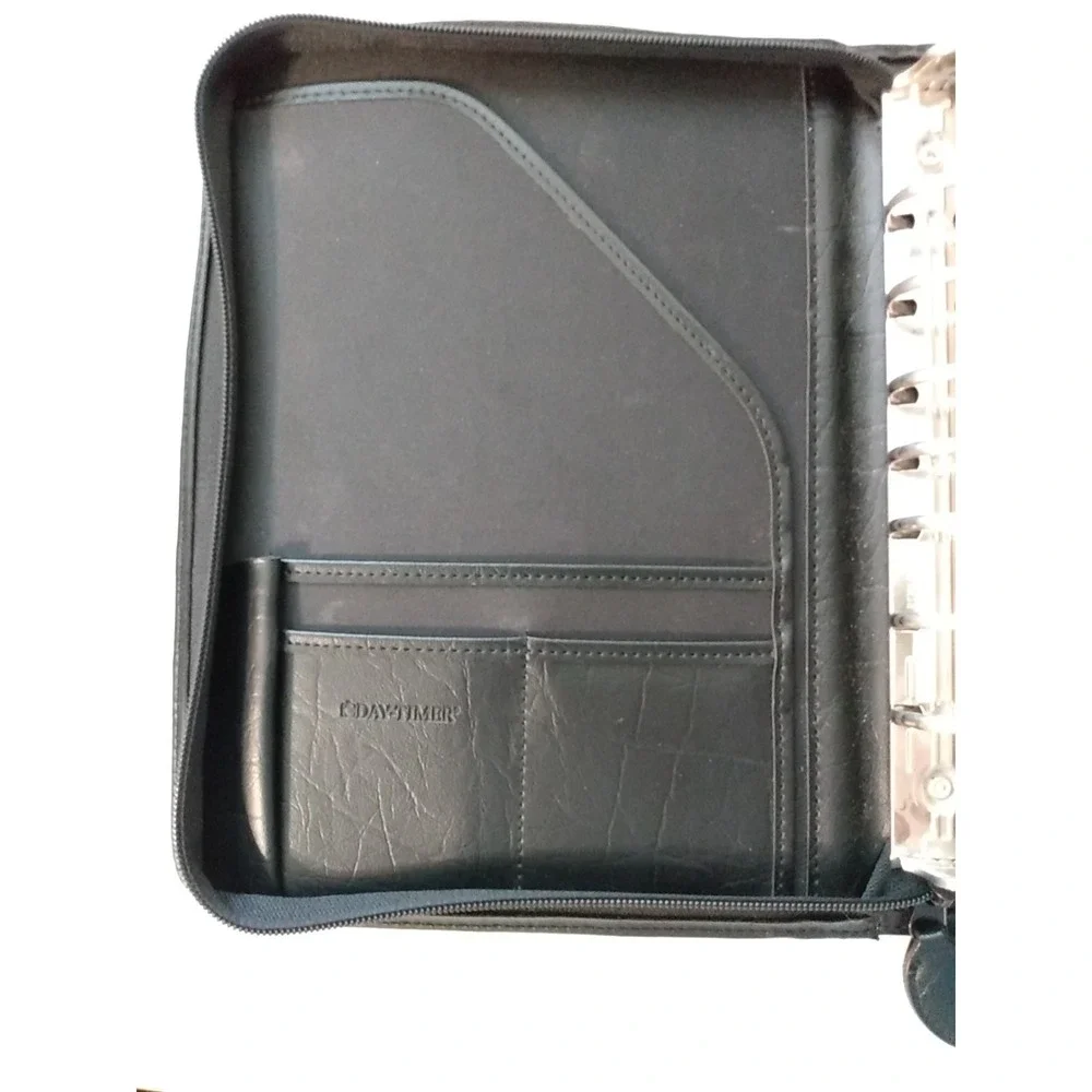 Day-Timer Black Zippered Planner Cover Organizer 8